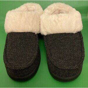 Dearfoams Women’s BLACK  Memory Foam Clog Slippers Large 9-10